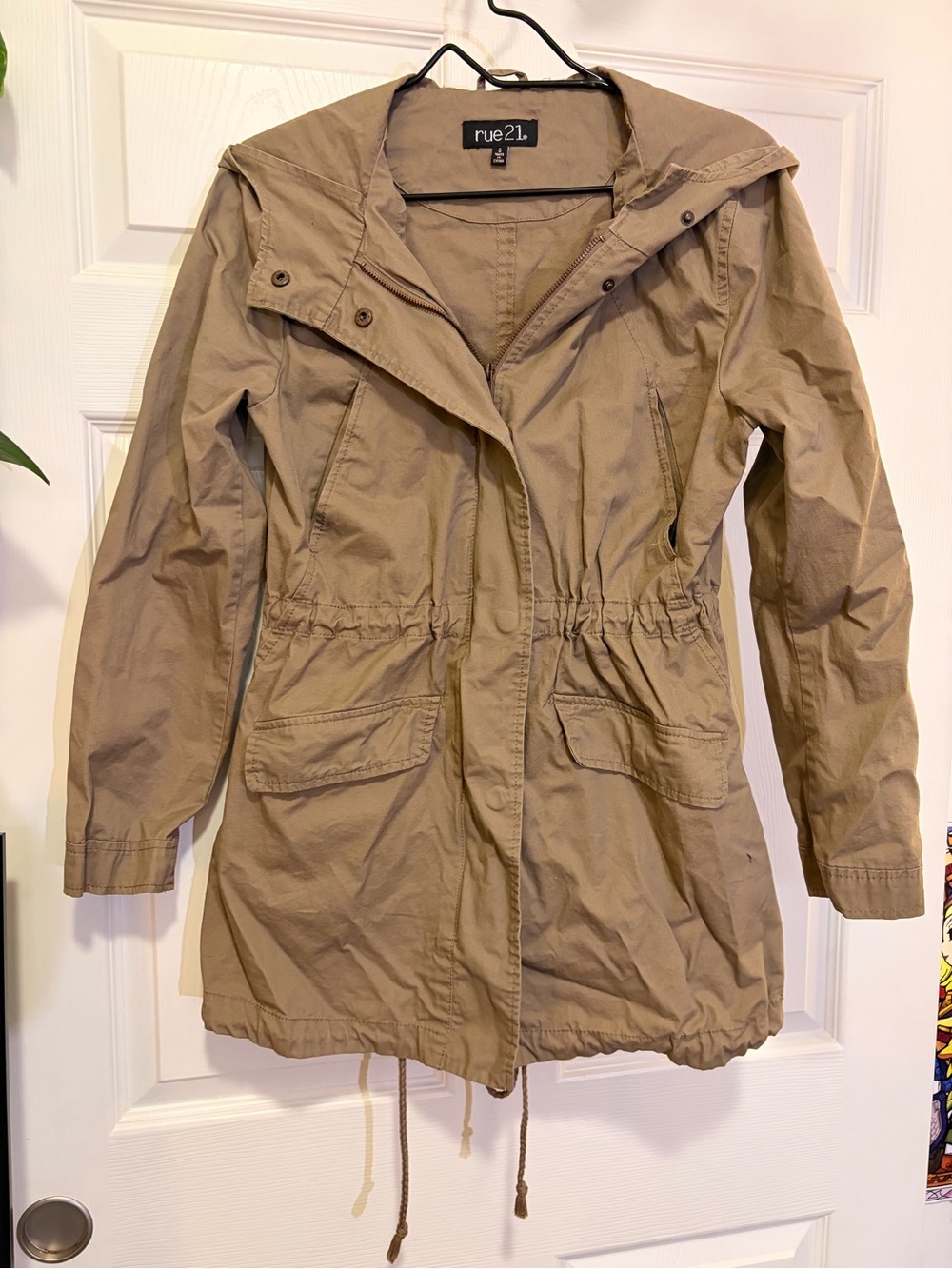 rue21 Tan Utility Anorak Jacket with Drawstring Waist